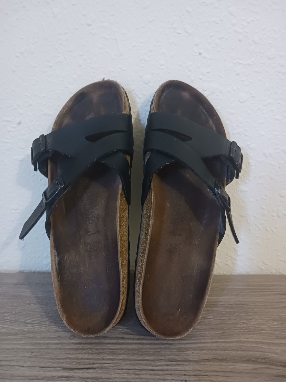 Birkenstock Black Adjustable Slide Sandals- Lugano- Size 42